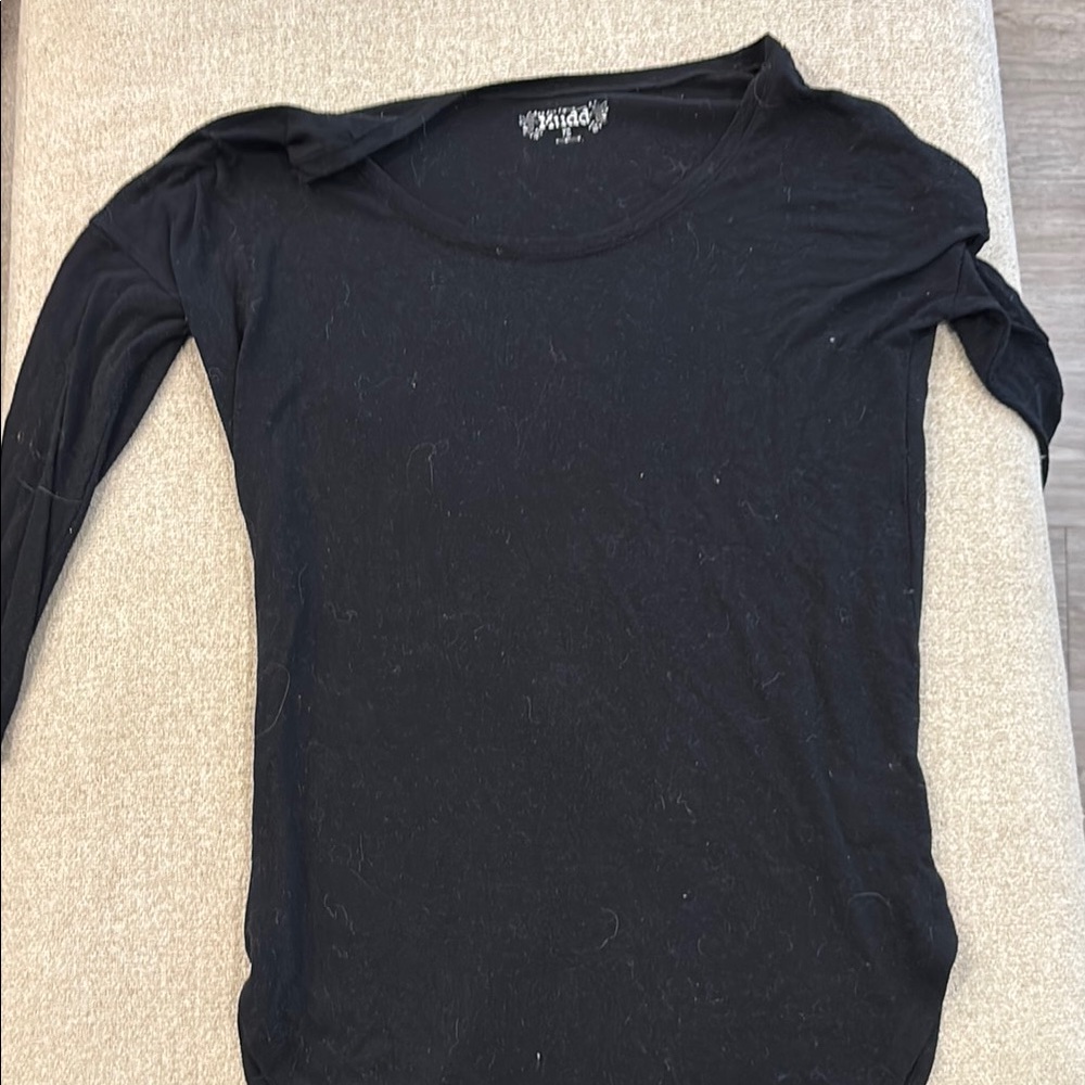 Mudd Black Fitted Bodysuit Blouse